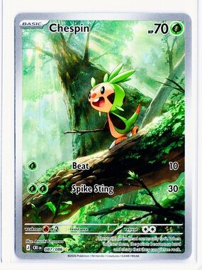 POKEMON CARD TCG - Chespin - Illustration Rare - 087/086 - Chaos Rising - NM